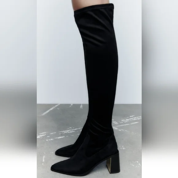 NWT Zara Heeled Over the Knee Boots - Picture 5 of 7